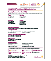 CALQUENCE Distribution Sheet