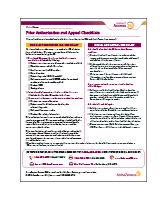 Prior Authorization and Appeal Checklist Prior Authorization and Appeal Checklist