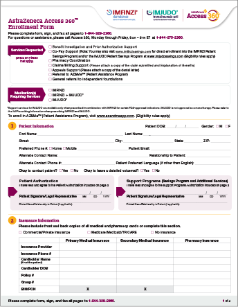 IMFINZI Enrollment Form IMFINZI Enrollment Form