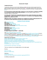 BAXFENDY Sample Letter of Appeal